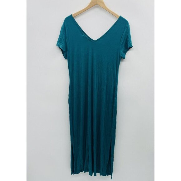 Ink + Ivy Womens Size Medium Jersey Knit Double V Neck Midi Dress Green $48 - Picture 6 of 8